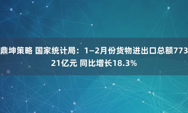 鼎坤策略 国家统计局：1—2月份货物进出口总额77321亿元 同比增长18.3%